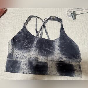 Lululemon long line energy bra in dark grey & white